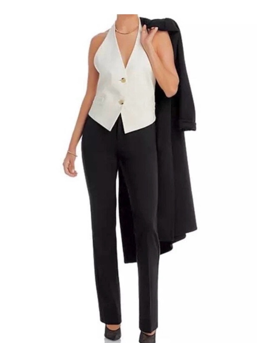 Kobi Halperin Rylie Bootcut Pants High-Waisted Casual Trousers Black